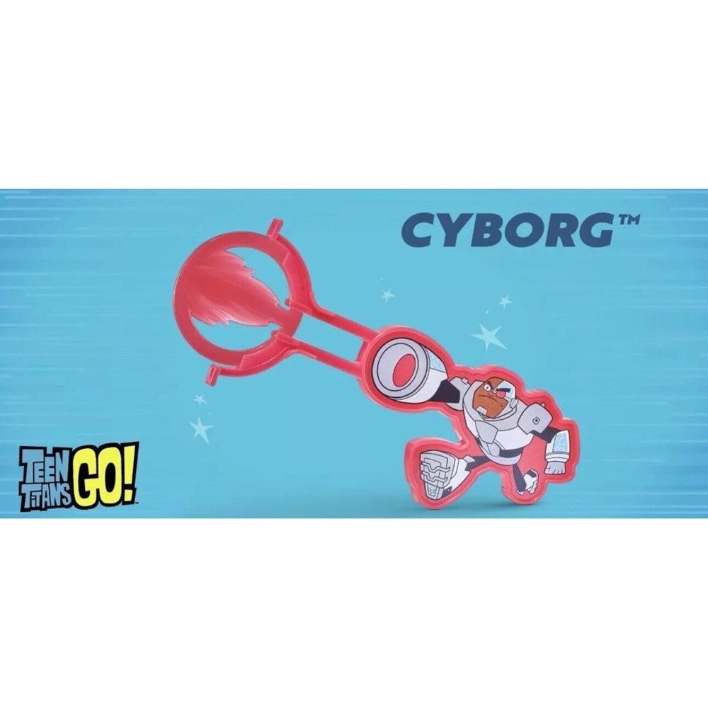 2023 NIP Teen Titans Go Sonic Drive In Wacky‎ Pack Cyborg Disc Launcher Toy